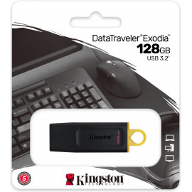 Kingston Technology DataTraveler Exodia unidade de memória USB 128 GB USB Type-A 3.2 Gen 1 (3.1 Gen 1) Preto