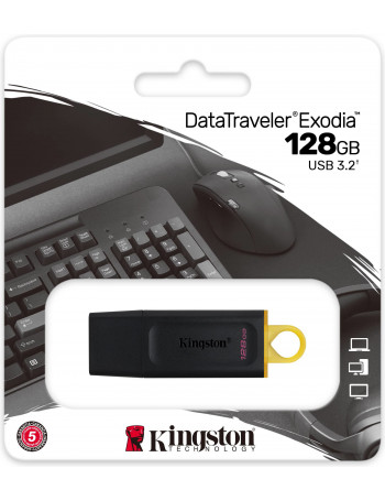 Kingston Technology DataTraveler Exodia unidade de memória USB 128 GB USB Type-A 3.2 Gen 1 (3.1 Gen 1) Preto