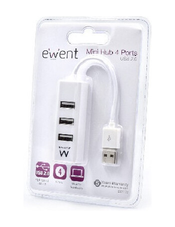 Ewent EW1122 hub de interface USB 2.0 Branco