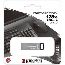 Kingston Technology DataTraveler Kyson unidade de memória USB 128 GB USB Type-A 3.2 Gen 1 (3.1 Gen 1) Prateado