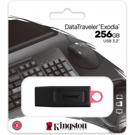 Kingston Technology DataTraveler Exodia unidade de memória USB 256 GB USB Type-A 3.2 Gen 1 (3.1 Gen 1) Preto