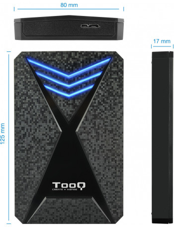 TooQ TQE-2550BL Caixa para Discos Rígidos 2.5" Compartimento HDD SSD Preto