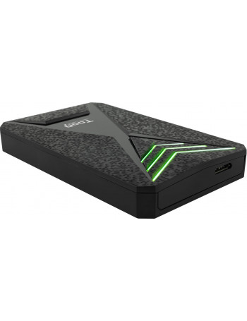 TooQ TQE-2550RGB Caixa para Discos Rígidos 2.5" Compartimento HDD SSD Preto