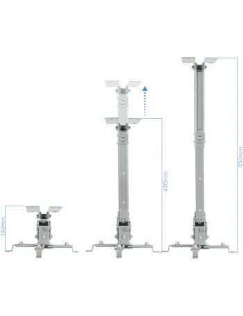 TooQ PJ2012T-S suporte de projetores Teto Prateado