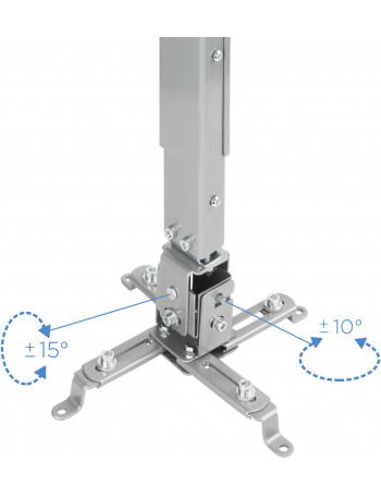 TooQ PJ2012T-S suporte de projetores Teto Prateado