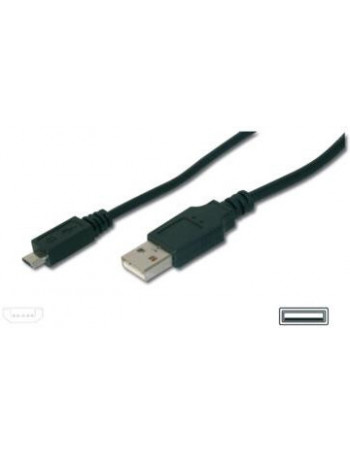 ASSMANN Electronic A micro-B, 3m cabo USB 2.0 USB A Micro-USB B Preto