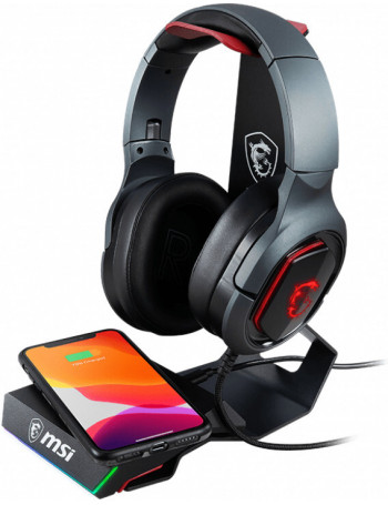 MSI IMMERSE HS01 COMBO Gaming Headset Stand with Wireless Charger Suporte para auscultadores