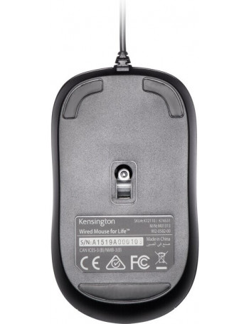 Kensington ValuMouse rato USB Type-A Ótico 1000 DPI Ambidestro
