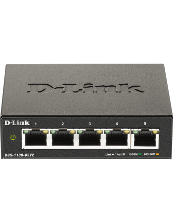 D-Link DGS-1100-05V2 switch de rede Gigabit Ethernet (10 100 1000) Preto