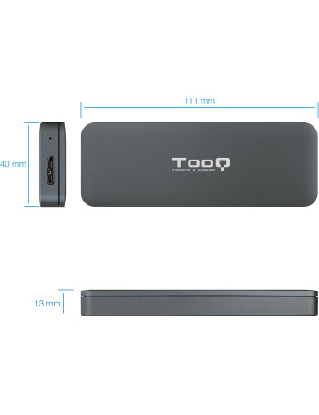 TooQ TQE-2281G Caixa para Discos Rígidos M.2 Compartimento SSD Cinzento