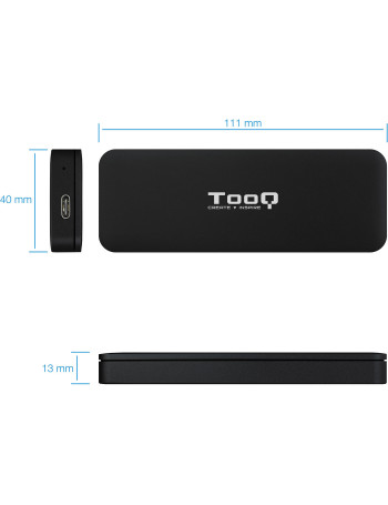 TooQ TQE-2280B Caixa para Discos Rígidos M.2 Compartimento SSD Preto