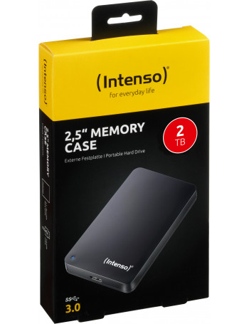 Intenso 2TB 2.5" Memory Case USB 3.0 disco externo 2000 GB Preto