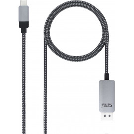 Nanocable 10.15.5002 adaptador de cabo de vídeo 1,8 m USB Type-C DisplayPort Alumínio, Preto