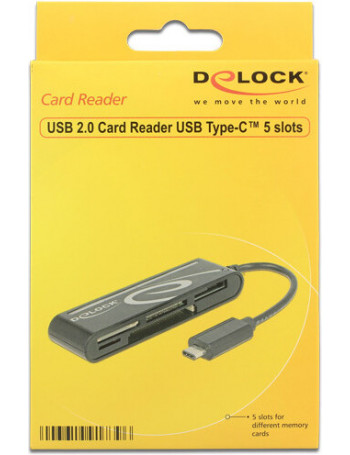DeLOCK 91739 leitor de cartões Preto USB 2.0