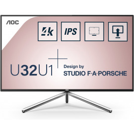 AOC Style-line U32U1 monitor de ecrã 80 cm (31.5") 3840 x 2160 pixels 4K Ultra HD LED Preto