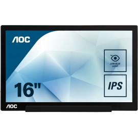 AOC Style-line I1601FWUX monitor de ecrã 39,6 cm (15.6") 1920 x 1080 pixels Full HD LED Preto