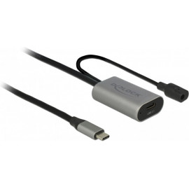 DeLOCK 85392 cabo USB 5 m 3.2 Gen 1 (3.1 Gen 1) USB C Preto, Cinzento