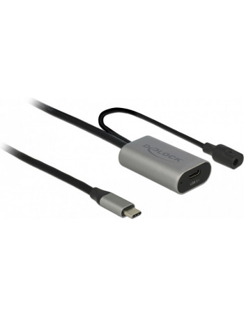 DeLOCK 85392 cabo USB 5 m 3.2 Gen 1 (3.1 Gen 1) USB C Preto, Cinzento