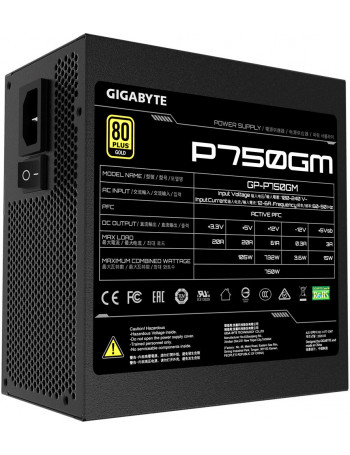 Gigabyte P750GM fonte de alimentação 750 W 20+4 pin ATX ATX Preto