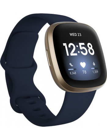 Fitbit Versa 3 40 mm AMOLED Azul, Dourado GPS