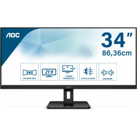 AOC Essential-line Q34E2A LED display 86,4 cm (34") 2560 x 1080 pixels Full HD+ Preto