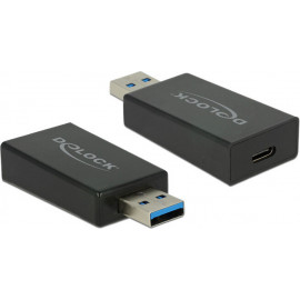 DeLOCK 65689 cabo de interface adaptador de género USB 3.1 Gen 2 Type-A USB 3.1 Gen 2 USB Type-C Preto