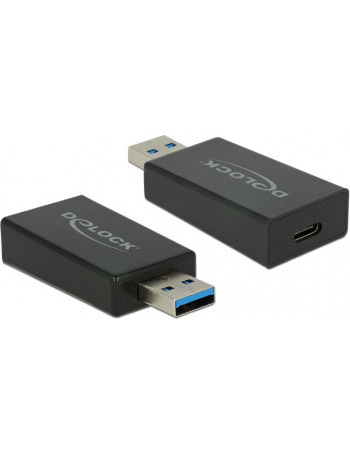 DeLOCK 65689 cabo de interface adaptador de género USB 3.1 Gen 2 Type-A USB 3.1 Gen 2 USB Type-C Preto