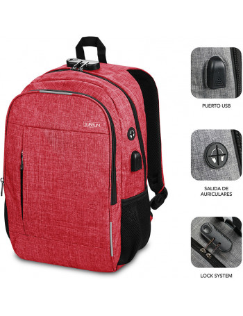 SUBBLIM SUB-BP-1UL0002 mochila Vermelho Oxford