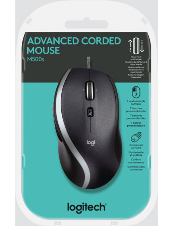 Logitech M500s Advanced Corded rato Mão direita USB Type-A Ótico 4 DPI