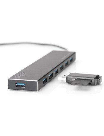 Digitus DA-70241-1 hub de interface USB 3.2 Gen 1 (3.1 Gen 1) Type-A 5000 Mbit s Cinzento