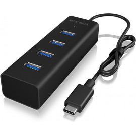ICY BOX IB-HUB1409-C3 USB 3.2 Gen 1 (3.1 Gen 1) Type-C 5000 Mbit s Preto