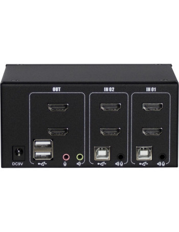 Inter-Tech AS-22HA HDMI chaveador KVM Preto