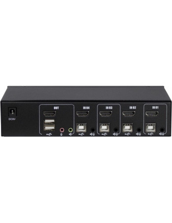 Inter-Tech AS-41HA HDMI chaveador KVM Preto