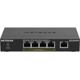Netgear GS305PP Não-gerido Gigabit Ethernet (10 100 1000) Power over Ethernet (PoE) Preto