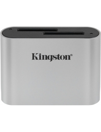 Kingston Technology Workflow SD Reader leitor de cartões USB 3.2 Gen 1 (3.1 Gen 1) Preto, Prateado