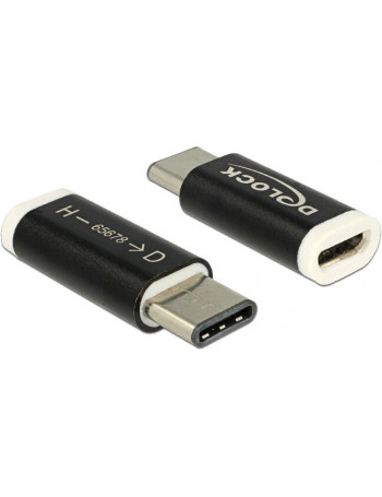 DeLOCK 65678 cable gender changer USB 2.0-C USB 2.0 Micro-B Preto, Branco