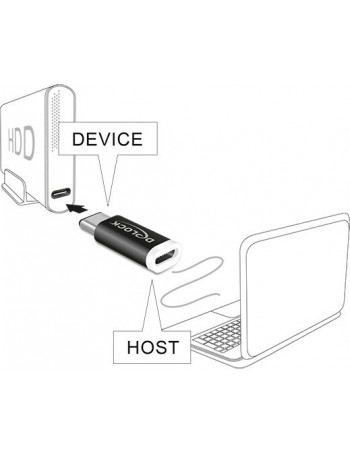 DeLOCK 65678 cable gender changer USB 2.0-C USB 2.0 Micro-B Preto, Branco