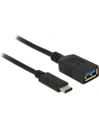 DeLOCK 0.15m USB 3.1 cabo USB 0,15 m USB 3.2 Gen 2 (3.1 Gen 2) USB C USB A Preto