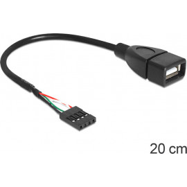 DeLOCK 83291 cable gender changer USB 2.0-A 4pin Preto