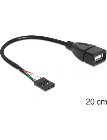 DeLOCK 83291 cable gender changer USB 2.0-A 4pin Preto