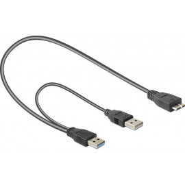 DeLOCK 82909 cabo USB 0,2 m USB 3.2 Gen 1 (3.1 Gen 1) USB A Micro-USB B Cinzento