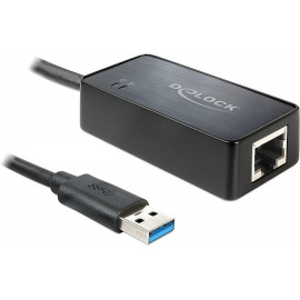 DeLOCK 62121 cable gender changer USB3.0-A RJ45 Preto