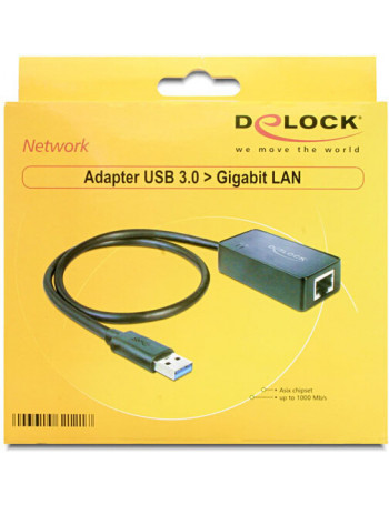 DeLOCK 62121 cable gender changer USB3.0-A RJ45 Preto