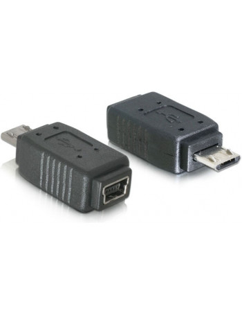 DeLOCK Adapter USB micro-B male to mini USB 5-pin mini USB 5p Preto
