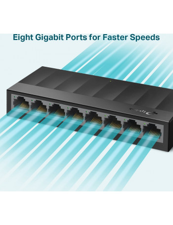 TP-LINK LS1008G switch de rede Não-gerido Gigabit Ethernet (10 100 1000) Preto