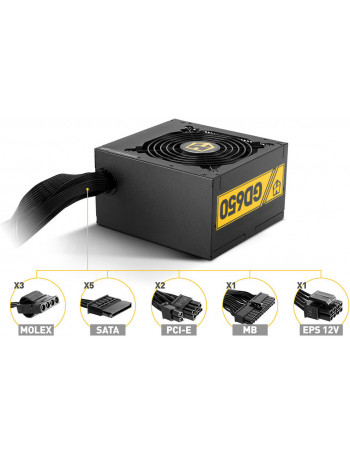 NOX HUMMER GD650 80 PLUS Gold fonte de alimentação 650 W 24-pin ATX ATX Preto