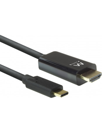 Ewent EW9824 adaptador de cabo de vídeo 2 m USB Type-C HDMI Type A (Standard) Preto