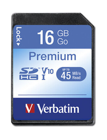 Verbatim Premium cartão de memória 16 GB SDHC Classe 10