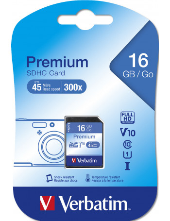 Verbatim Premium cartão de memória 16 GB SDHC Classe 10
