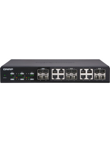 QNAP QSW-1208-8C switch de rede Não-gerido Nenhum Preto